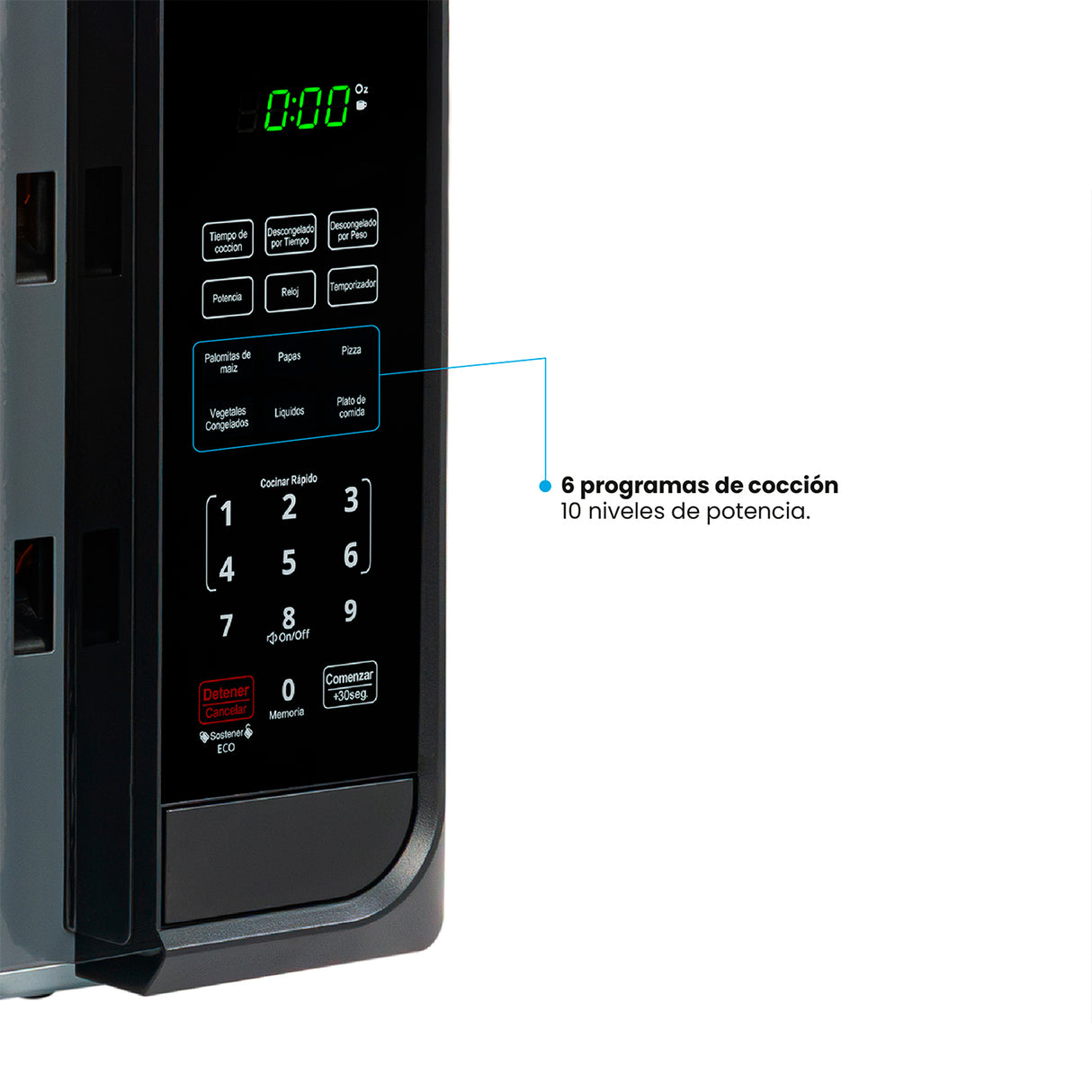 Horno Microondas Challenger Negro 52x30cm de 32 Litros con Seis Funciones Preconfiguradas - HORNOS MICROONDAS | Bylmo