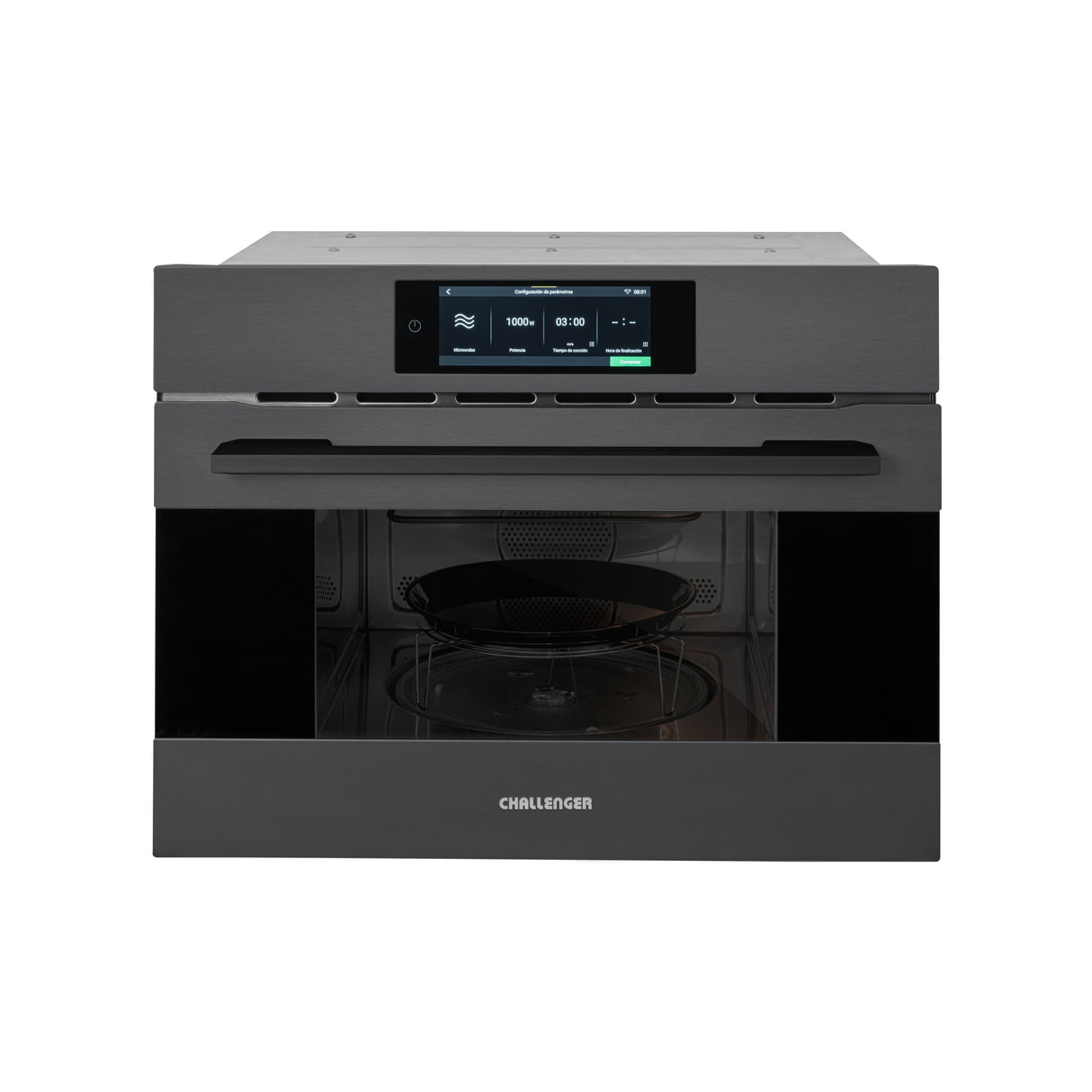 Horno Microondas de Empotrar Challenger Isola Gris Mate 59.5x45.5cm de 35 Litros con Once Funciones Preconfiguradas - HORNOS MICROONDAS | Bylmo