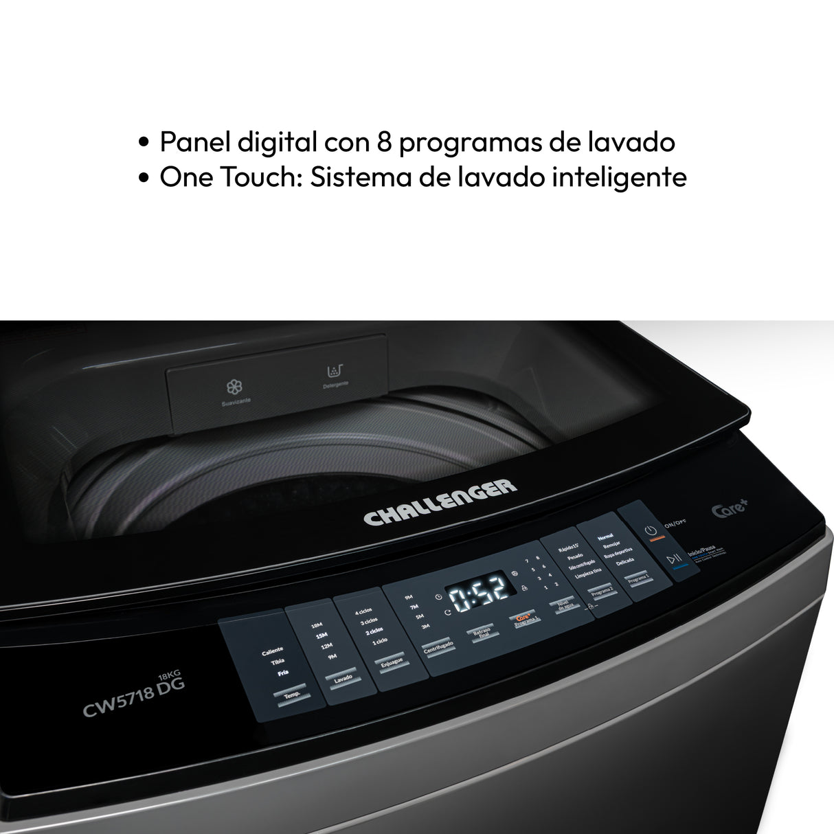 Lavadora Challenger Gris 61x100cm 18 Kilogramos - LAVADORAS Y SECADORAS | Bylmo