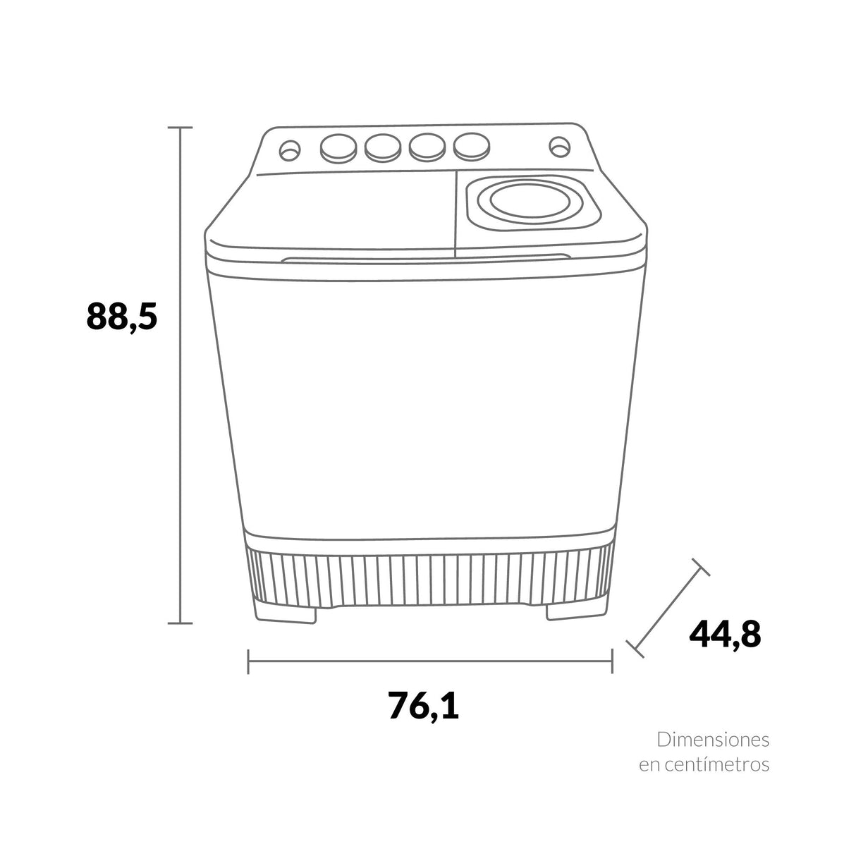 Lavadora Semiautomática Challenger Blanco y Gris 76.1x88.5cm 7 Kilogramos - LAVADORAS Y SECADORAS | Bylmo