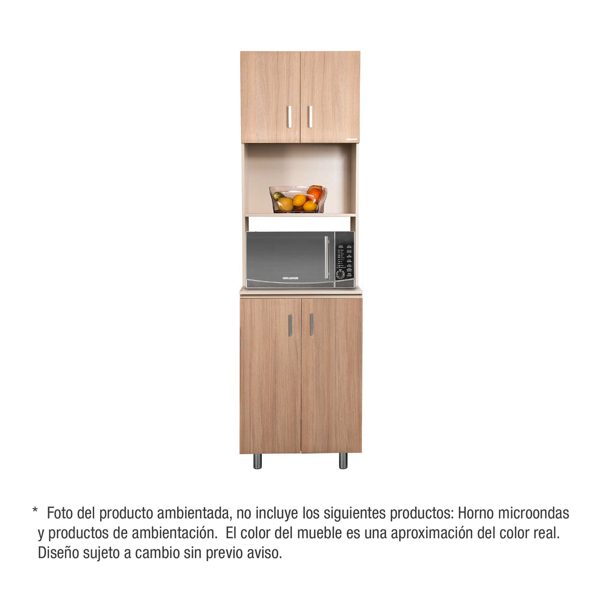 Alacena Challenger Acandi 60x218cm con Dos Puertas y con Espacio para Microondas - ALACENAS Y MUEBLES MICROONDAS | Bylmo