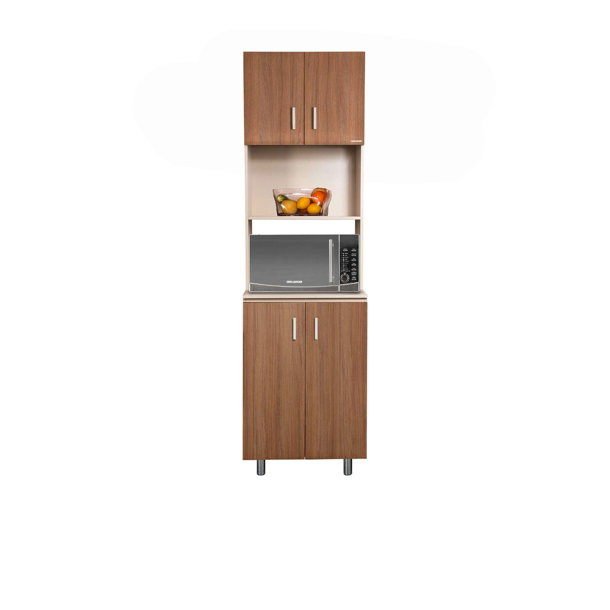 Alacena Challenger Nola 60x218cm con Dos Puertas y con Espacio para Microondas - ALACENAS Y MUEBLES MICROONDAS | Bylmo