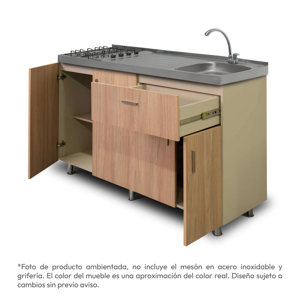 Mueble Inferior de Cocina Challenger Acandi 149.2x85cm sin Meson y sin Estufa - MUEBLES INFERIORES DE COCINA | Bylmo