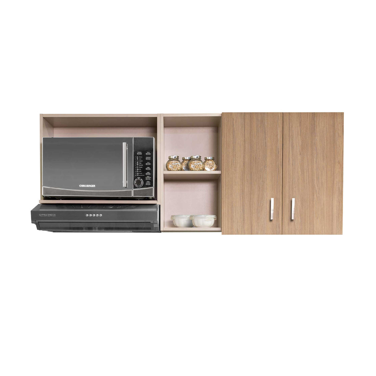 Mueble Superior de Cocina Challenger Acandi 150x60cm con Espacio para Extractor y con Espacio para Microondas - MUEBLES SUPERIORES DE COCINA | Bylmo