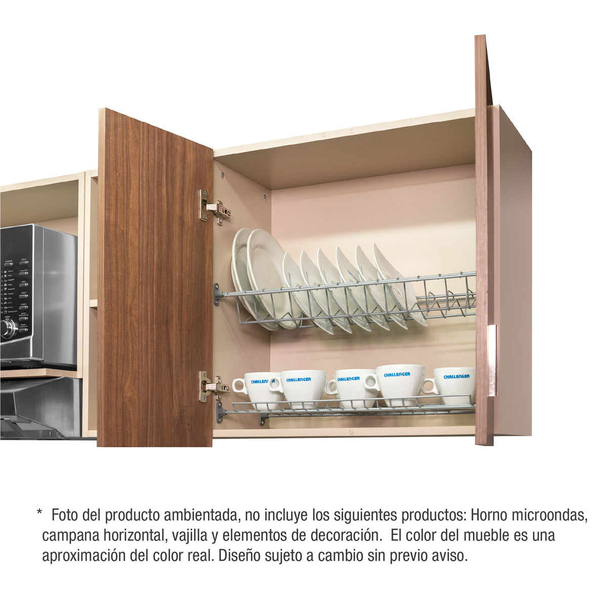 Mueble Superior de Cocina Challenger Nola 150x60cm con Espacio para Extractor y con Espacio para Microondas - MUEBLES SUPERIORES DE COCINA | Bylmo