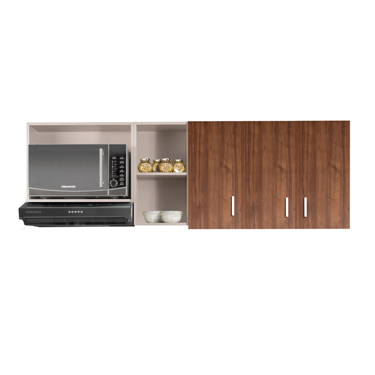 Mueble Superior de Cocina Challenger Nola 180x60cm con Espacio para Extractor y con Espacio para Microondas - MUEBLES SUPERIORES DE COCINA | Bylmo