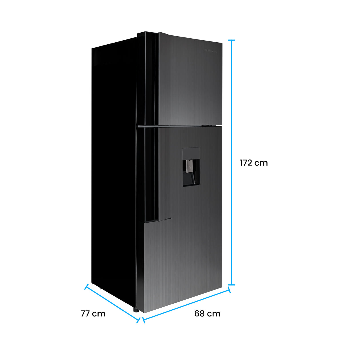 Nevera Challenger E - Cool Gris Oscuro 68x172cm No Frost de 379 Litros con Dispensador de Agua y con Congelador - NEVERAS | Bylmo