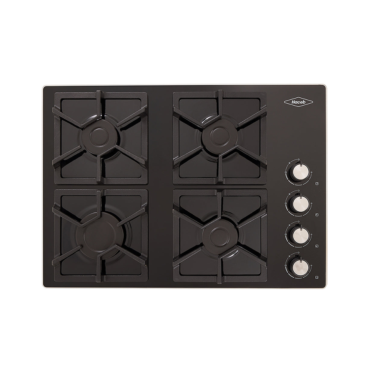 Estufa de empotrar Haceb Negro 63x48cm de Gas Natural con Cuatro Quemadores - ESTUFAS DE EMPORTRAR Y CUBIERTAS | Bylmo