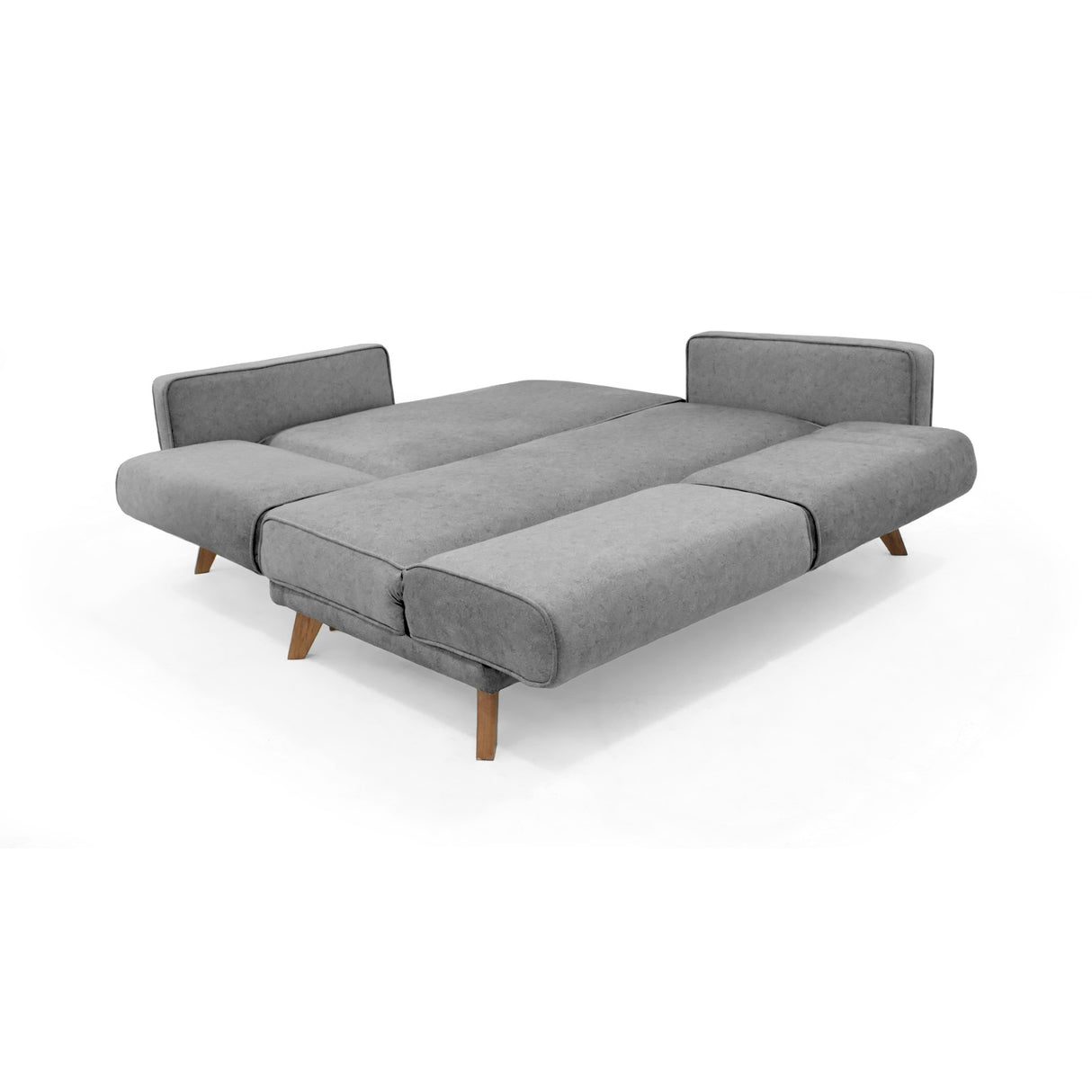 Sofá Cama en L Izquierda Chelsea Gris y Matiz Caoba 175x76cm de Dos Puestos Reclinable con Apoya Brazos - SOFAS Y POLTRONAS | Bylmo