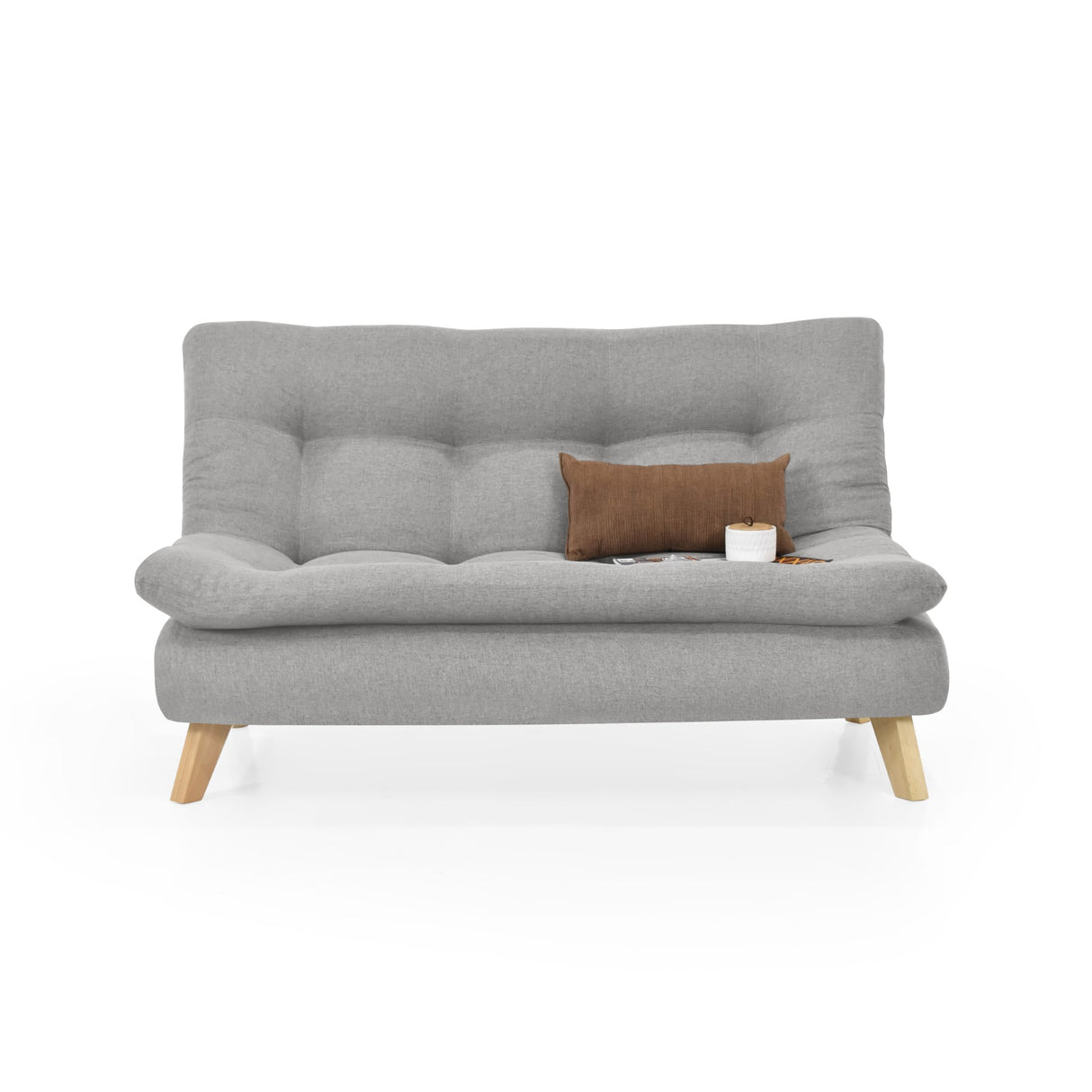 Sofá Toulouse Plata y Matiz Natural 140x80cm de Dos Puestos sin Apoya Brazos - SOFAS Y POLTRONAS | Bylmo