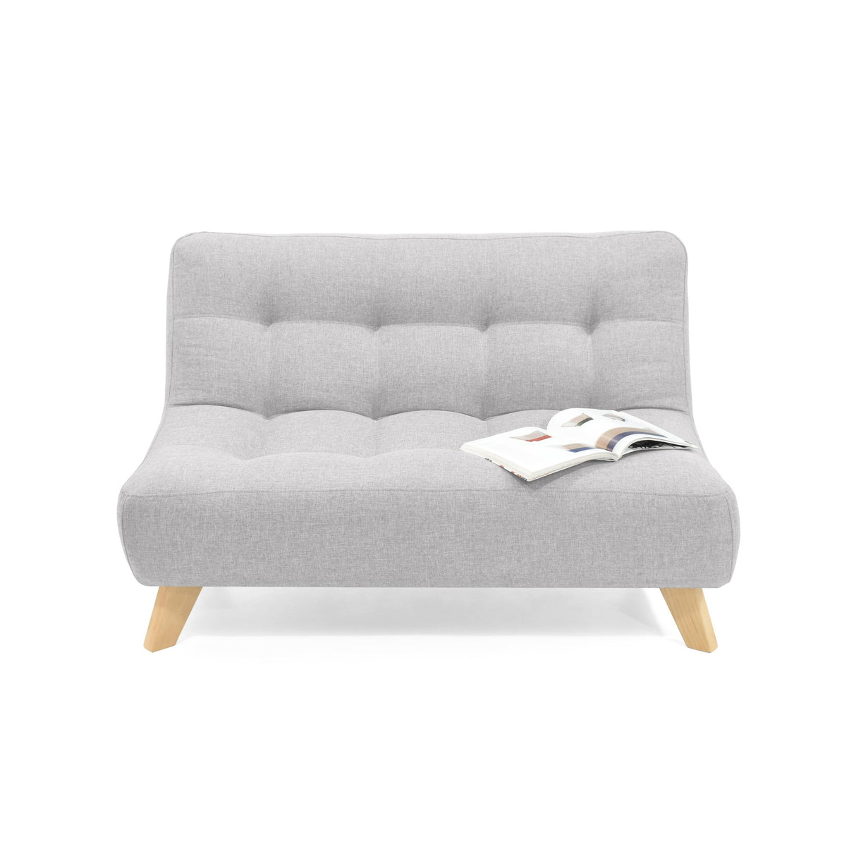 Sofá Navara Plata y Matiz Natural 121x82cm de Dos Puestos sin Apoya Brazos - SOFAS Y POLTRONAS | Bylmo