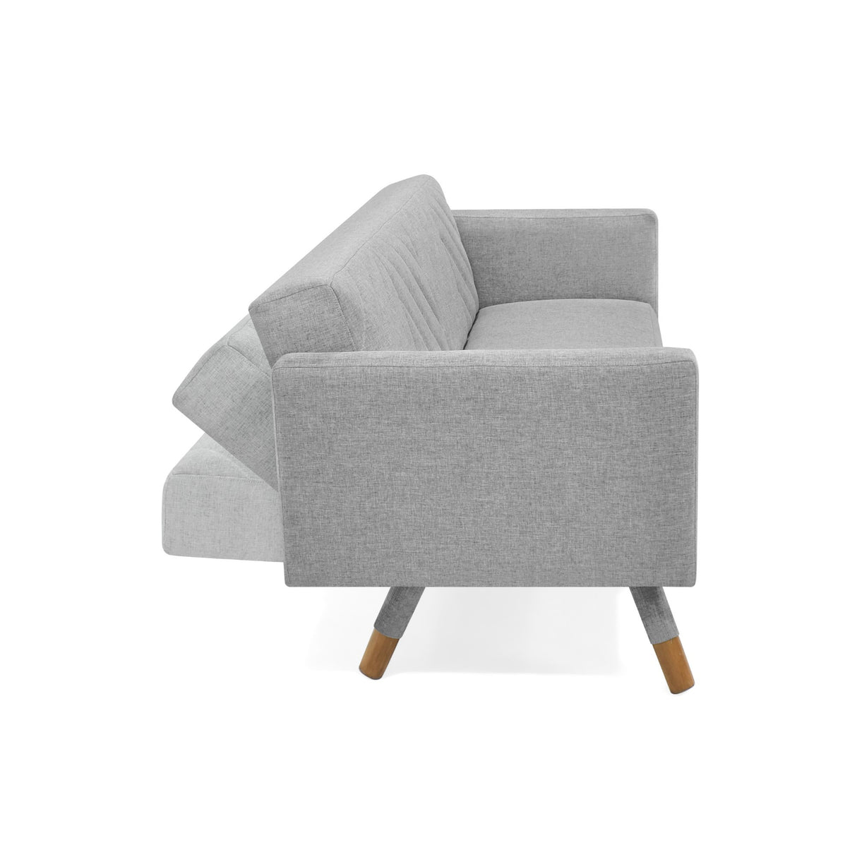Sofá Cama Artemisa Plata y Matiz Natural 196x78cm de Tres Puestos Reclinable con Apoya Brazos - SOFAS Y POLTRONAS | Bylmo
