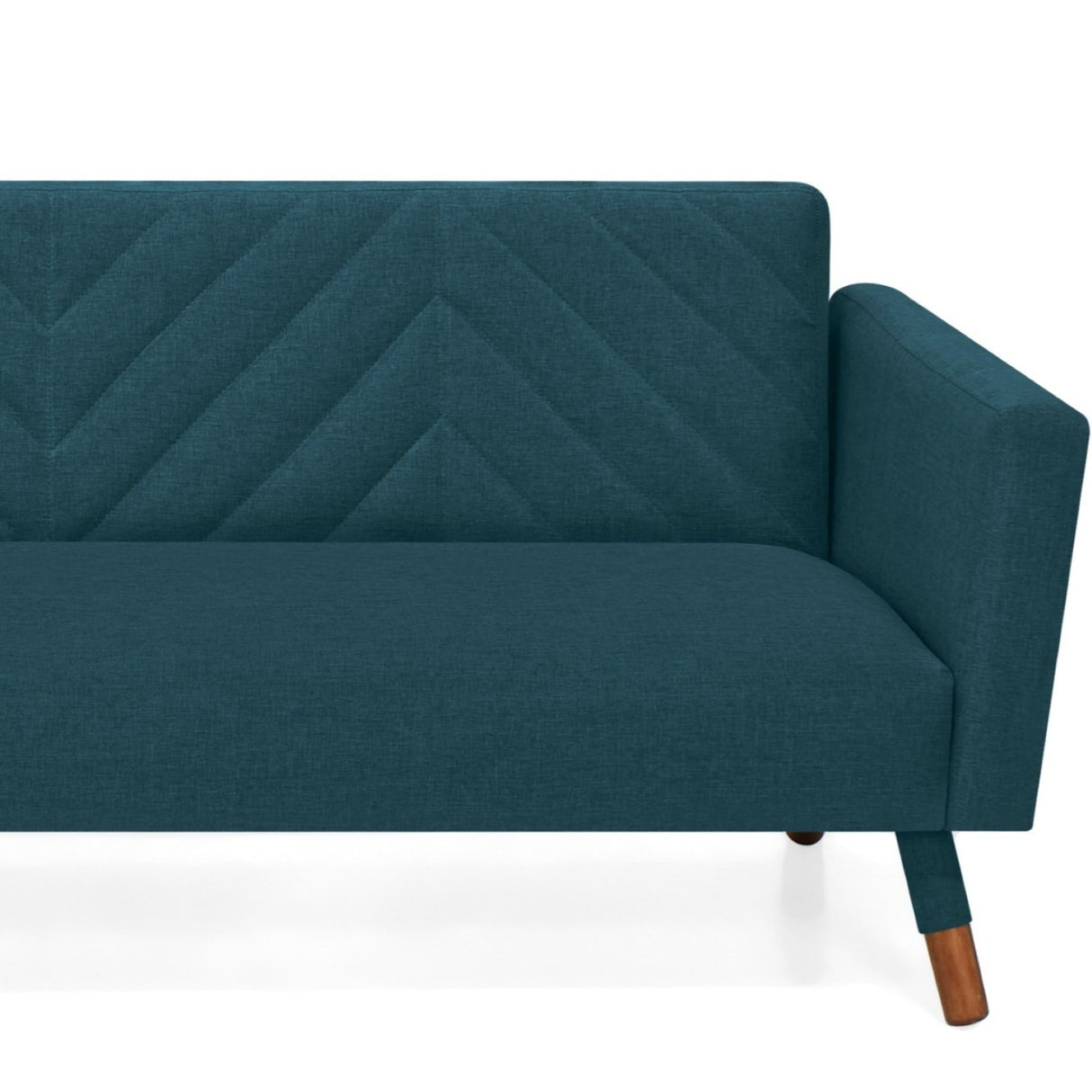 Sofá Cama Artemisa Azul y Matiz Natural 196x78cm de Tres Puestos Reclinable con Apoya Brazos - SOFAS Y POLTRONAS | Bylmo