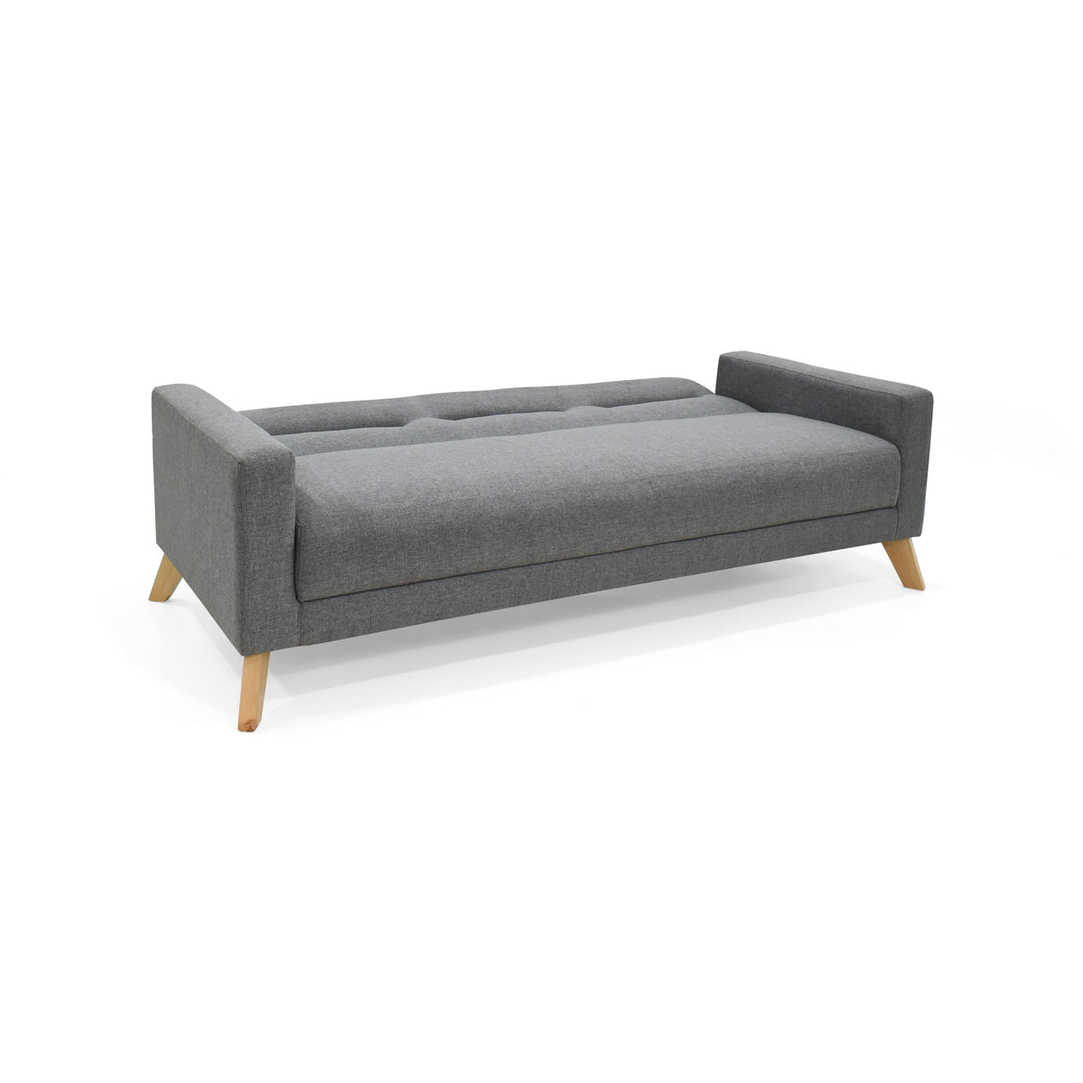 Sofá Cama Sion Gris y Matiz Natural 206x82cm de Tres Puestos Reclinable con Apoya Brazos - SOFAS Y POLTRONAS | Bylmo