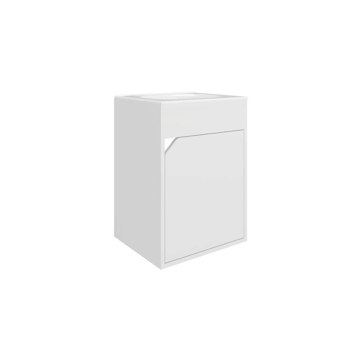 Mueble para Lavamanos Bethel Blanco 39.4x55cm Flotante Individual con Lavamanos de Sobreponer y con Una Puerta - MUEBLES PARA LAVAMANOS | Bylmo