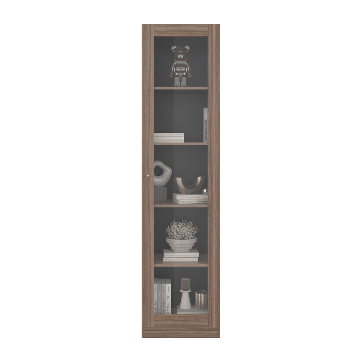Vitrina Home E6 Avellana y Wengue 45x180.6cm Rectangular con Cuatro Entrepaños - BIBLIOTECAS Y ESTANTERIAS | Bylmo