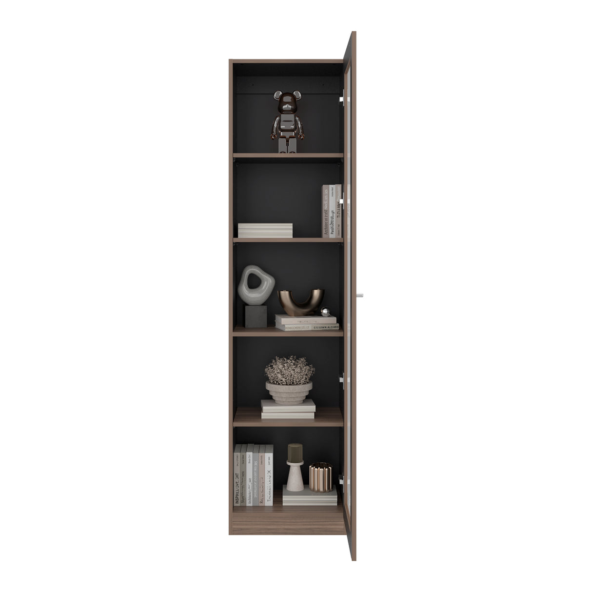Vitrina Home E6 Avellana y Wengue 45x180.6cm Rectangular con Cuatro Entrepaños - BIBLIOTECAS Y ESTANTERIAS | Bylmo