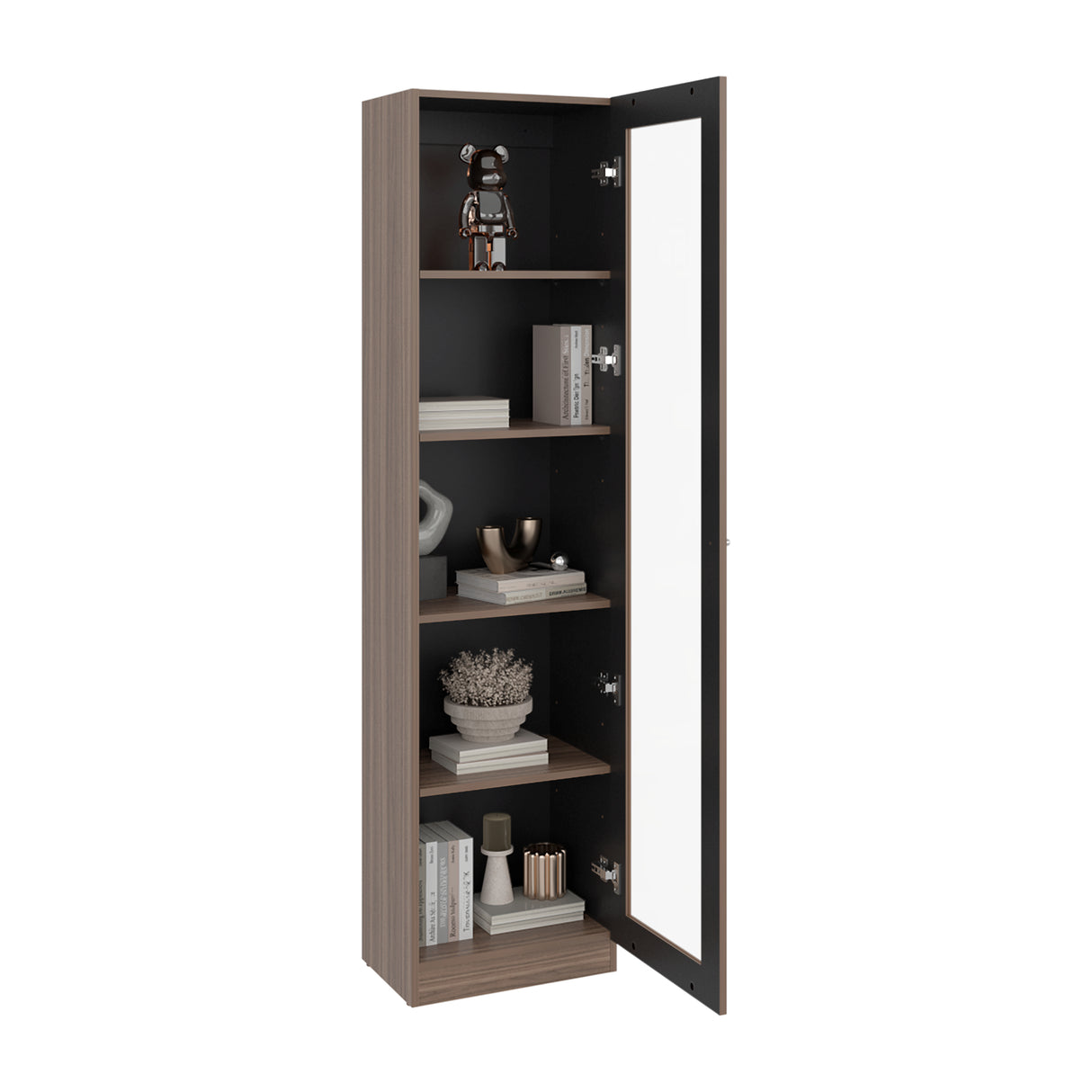 Vitrina Home E6 Avellana y Wengue 45x180.6cm Rectangular con Cuatro Entrepaños - BIBLIOTECAS Y ESTANTERIAS | Bylmo