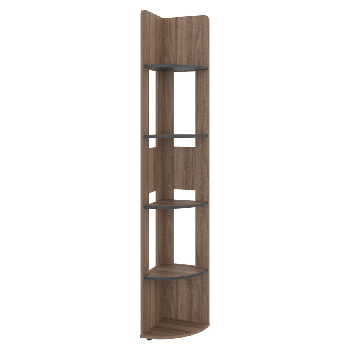 Estantería Home E7 Avellana 30x180.6cm Triangular con Cinco Compartimientos y con Cuatro Entrepaños - BIBLIOTECAS Y ESTANTERIAS | Bylmo