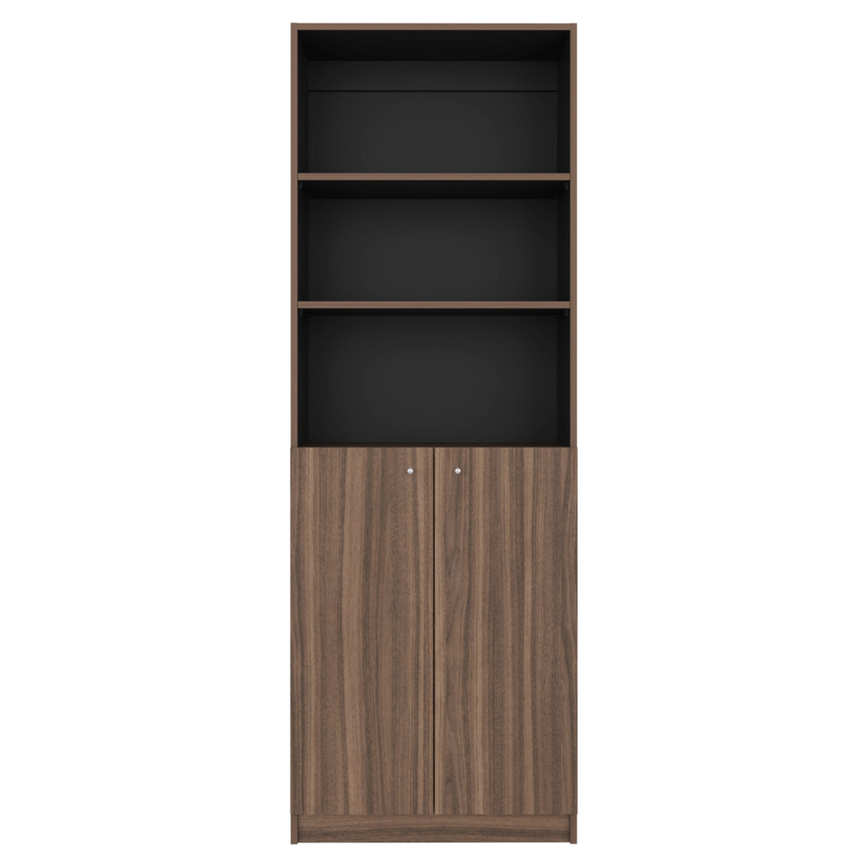 Estantería Home E4 Avellana 62.8x180.6cm Rectangular con Tres Compartimientos y con Tres Entrepaños - BIBLIOTECAS Y ESTANTERIAS | Bylmo
