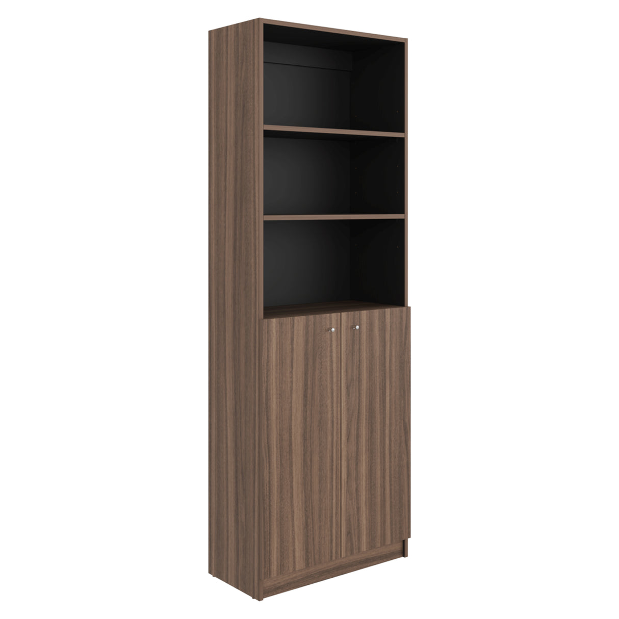 Estantería Home E4 Avellana 62.8x180.6cm Rectangular con Tres Compartimientos y con Tres Entrepaños - BIBLIOTECAS Y ESTANTERIAS | Bylmo