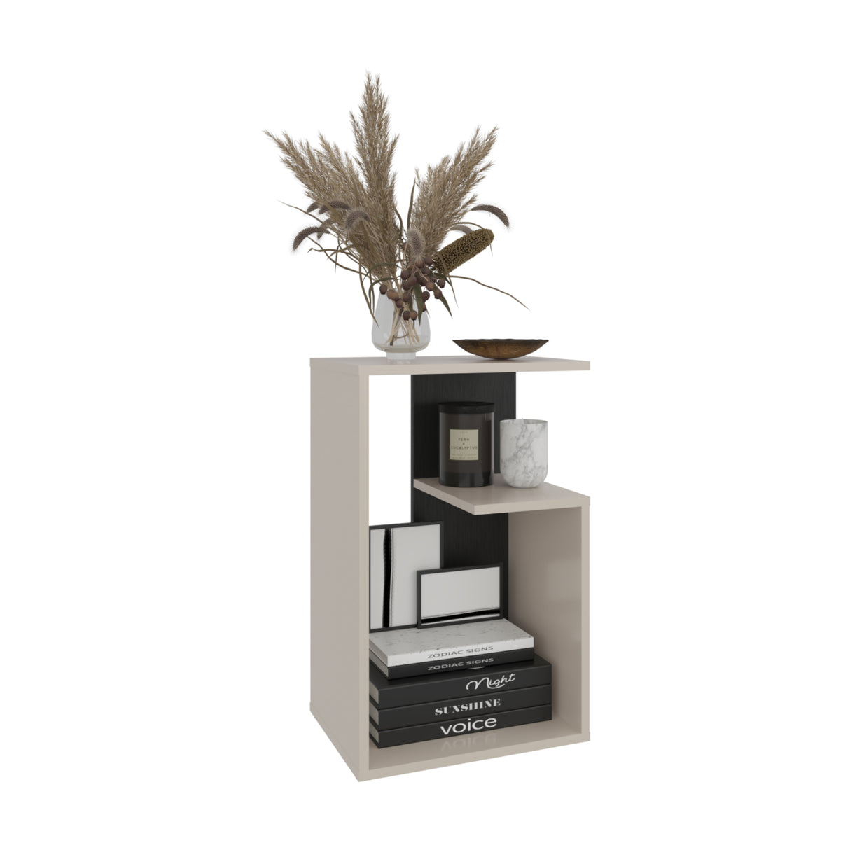 Mesa Auxiliar Adel Capri y Wengue 39.8x63.4cm Rectangular con Dos Compartimientos - MESAS AUXILIARES | Bylmo