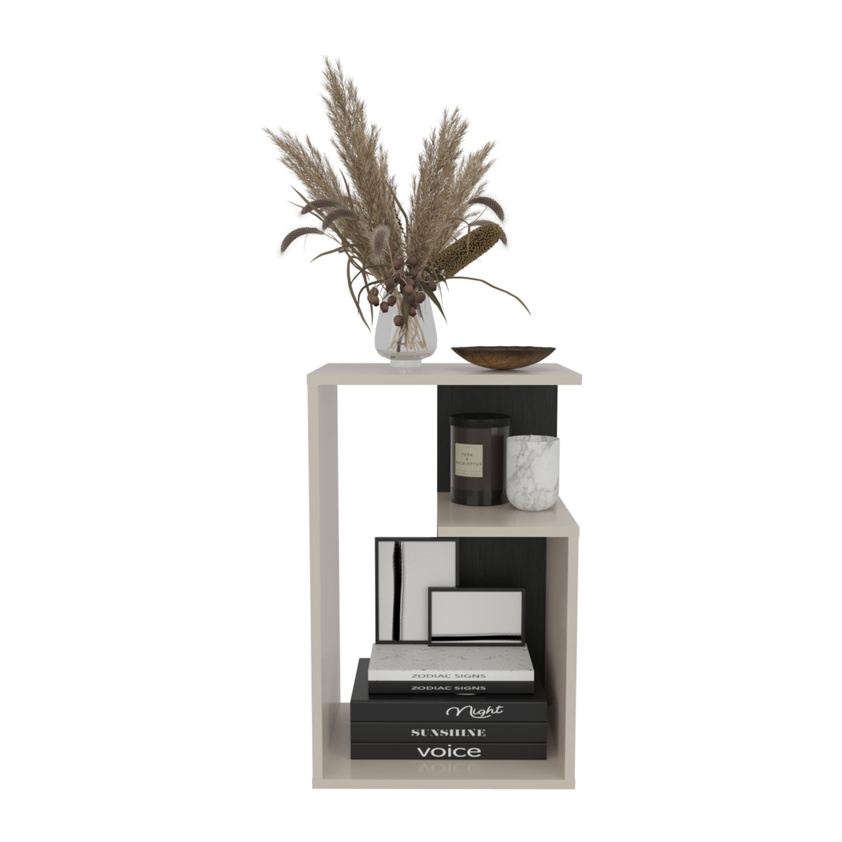 Mesa Auxiliar Adel Capri y Wengue 39.8x63.4cm Rectangular con Dos Compartimientos - MESAS AUXILIARES | Bylmo