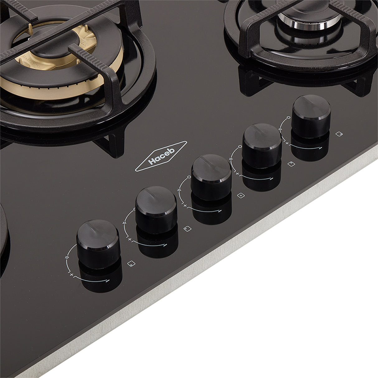 Estufa de empotrar Haceb Negro 78.5x60.4cm para Gas Natural con Cinco Quemadores - ESTUFAS DE EMPORTRAR Y CUBIERTAS | Bylmo