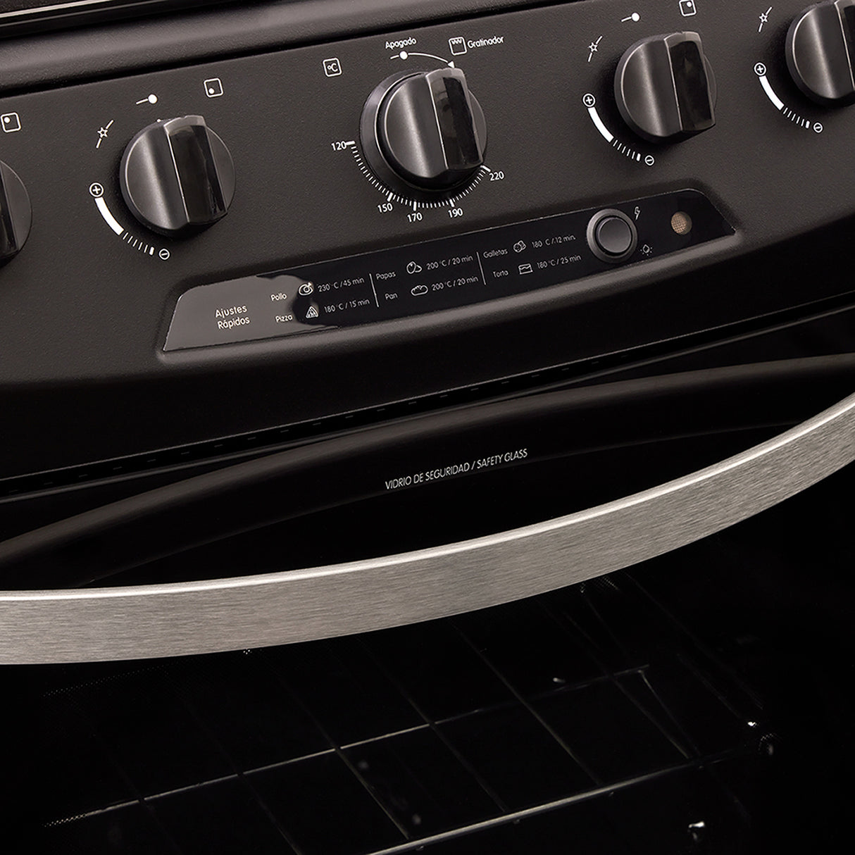 Estufa Haceb Negro 65.5x98.5cm Para Gas Propano con Cuatro Quemadores y con Horno - ESTUFAS | Bylmo