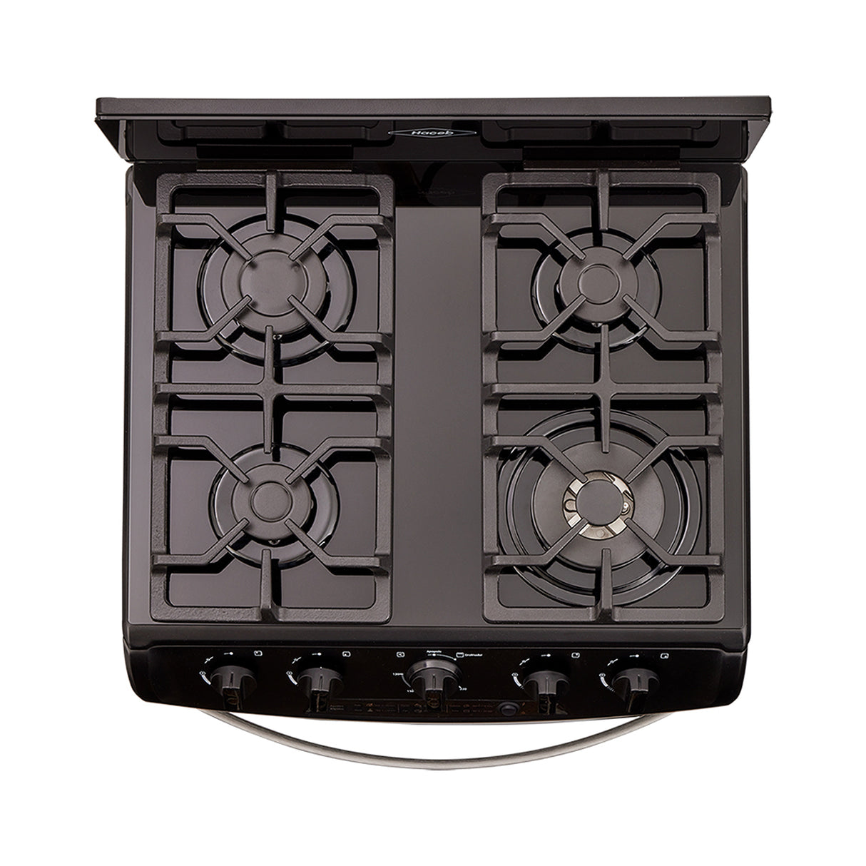 Estufa Haceb Negro 65.5x98.5cm Para Gas Propano con Cuatro Quemadores y con Horno - ESTUFAS | Bylmo