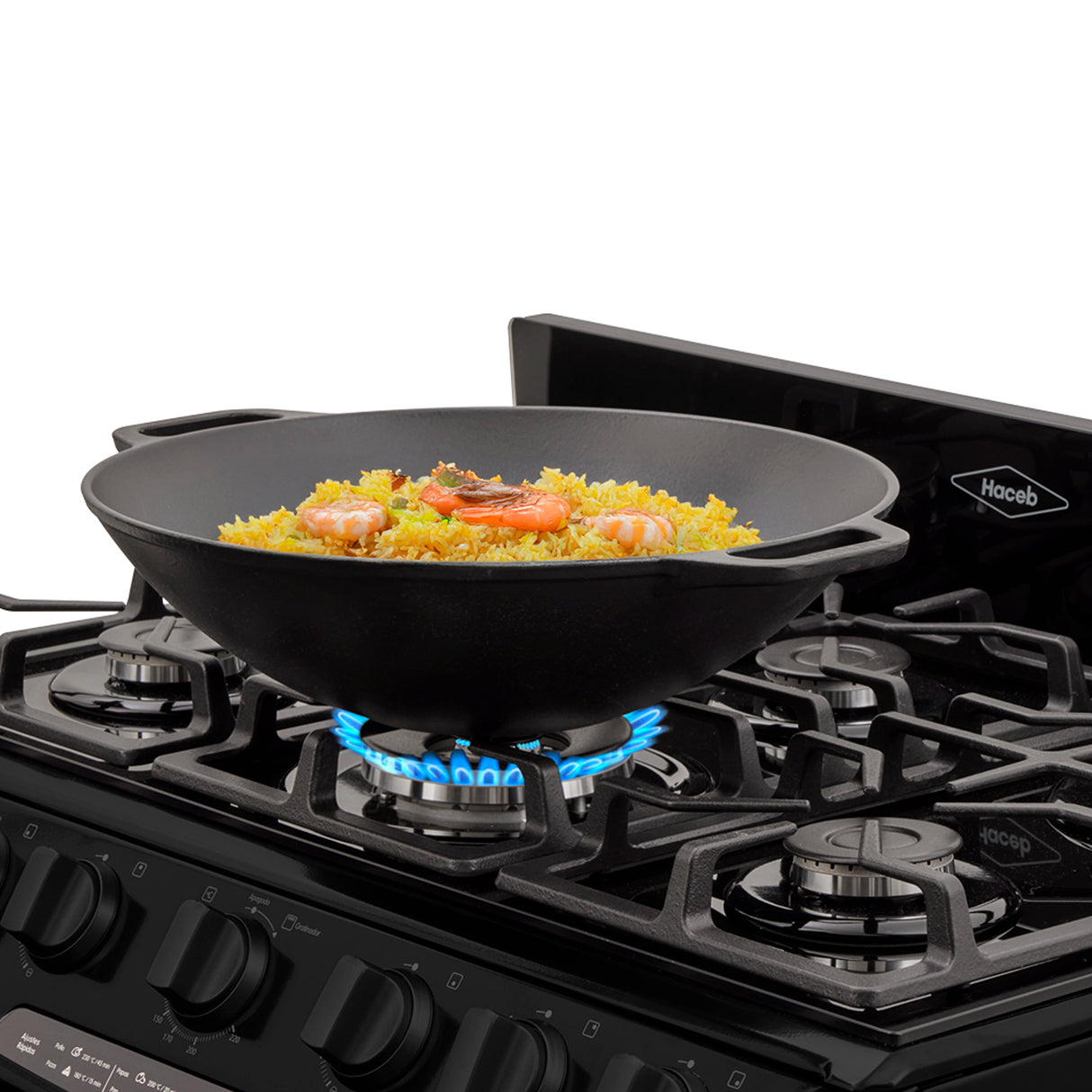 Estufa Haceb Negro 98x81cm Para Gas Propano con Seis Quemadores y con Horno - ESTUFAS | Bylmo