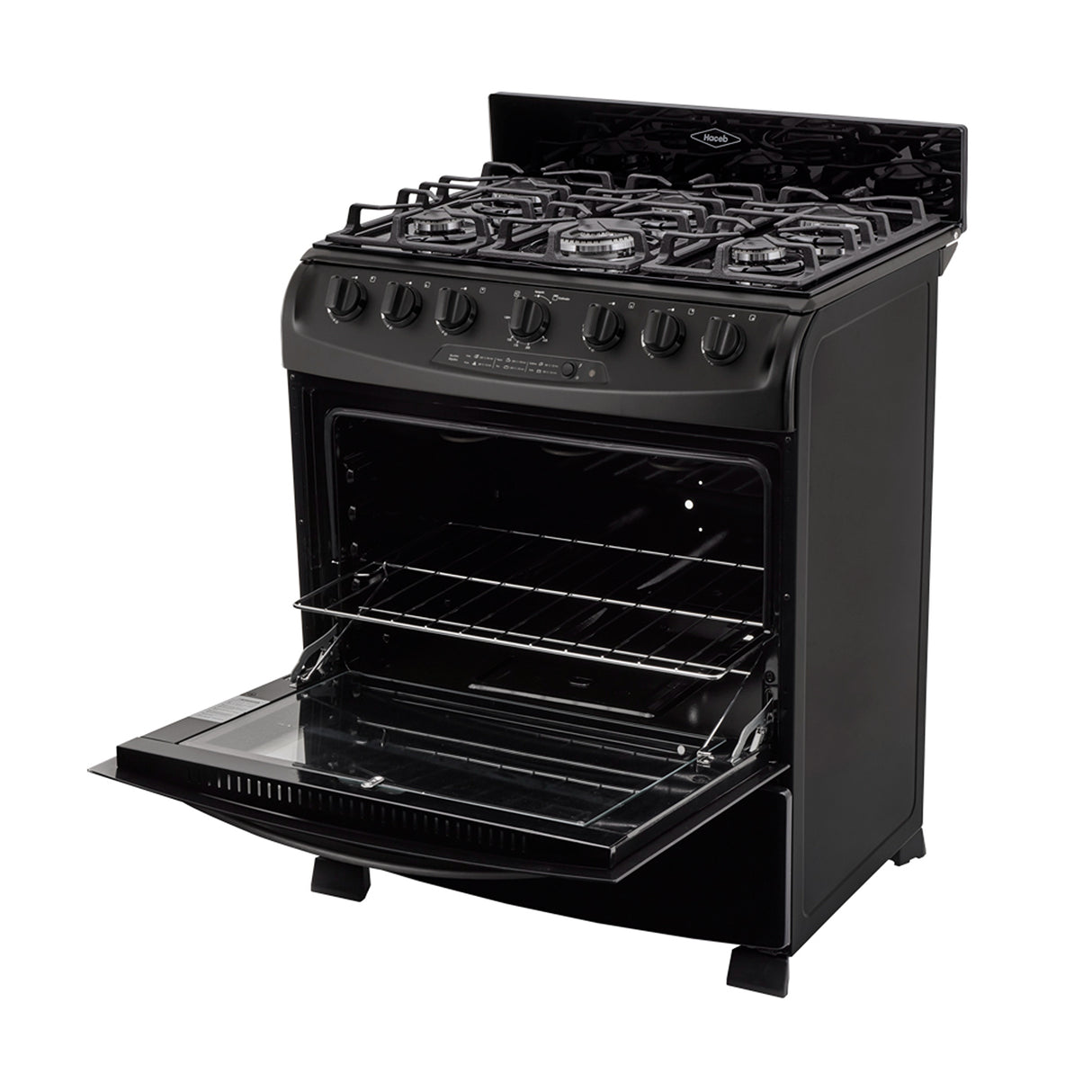 Estufa Haceb Negro 98x81cm Para Gas Propano con Seis Quemadores y con Horno - ESTUFAS | Bylmo