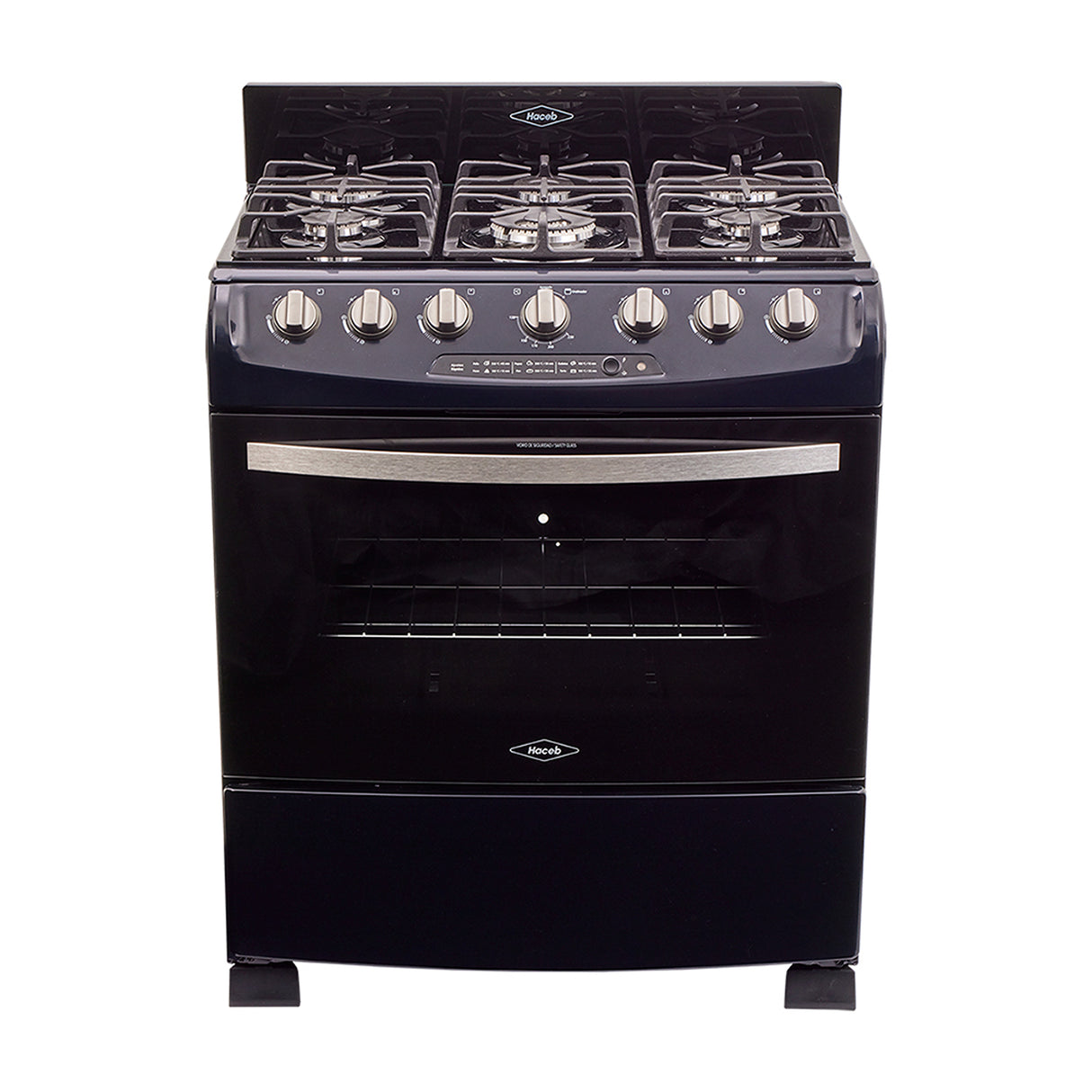 Estufa Haceb Azul 81x98.5cm Para Gas Natural con Seis Quemadores y con Horno - ESTUFAS | Bylmo