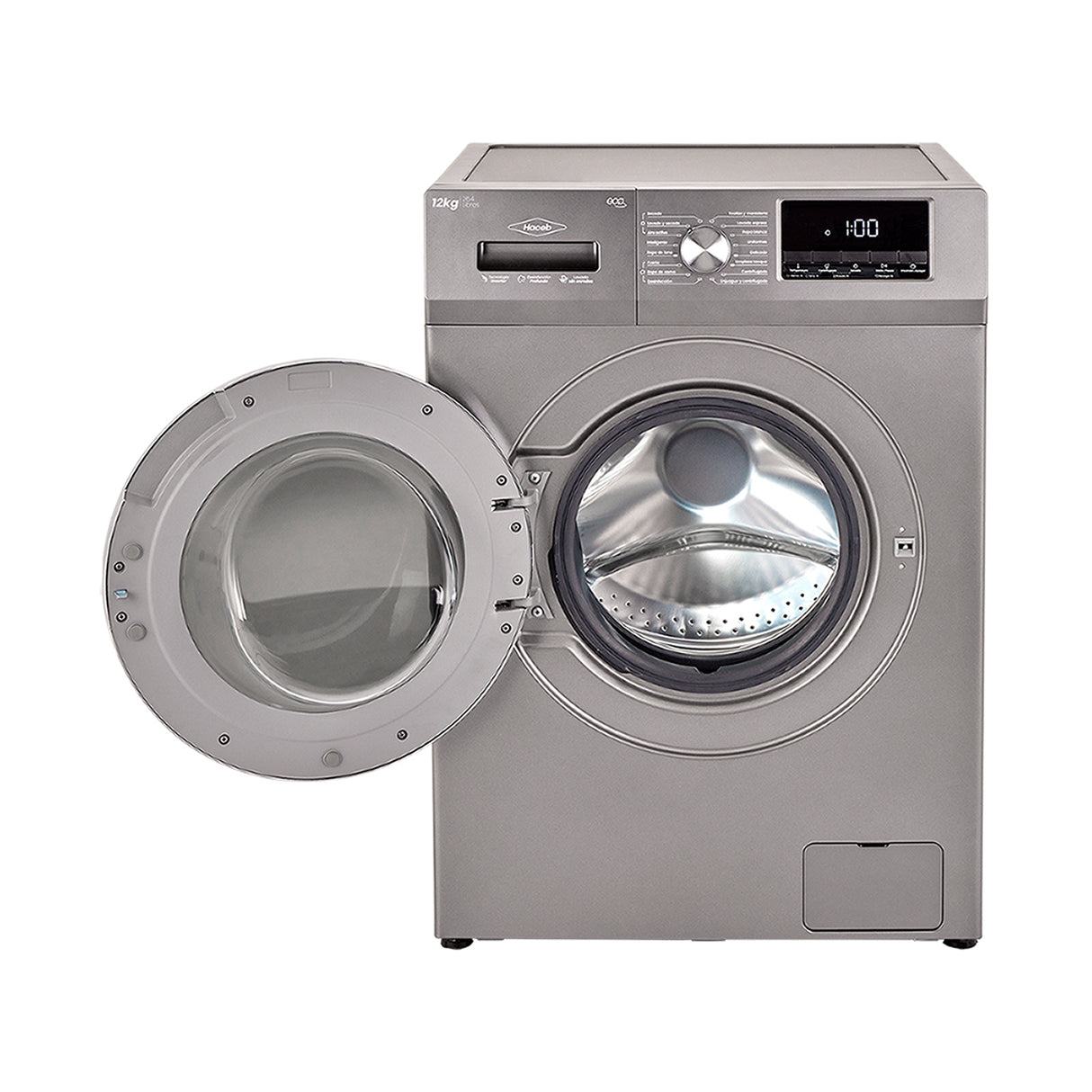 Lavadora secadora Haceb Gris 65x105cm de 12 Kilogramos con Pantalla Digital y 16 Funciones - LAVADORAS Y SECADORAS | Bylmo