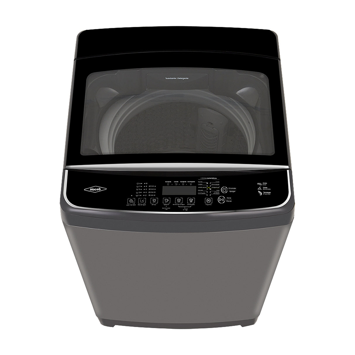 Lavadora Haceb Gris 75.5x112.5cm de 22 Kilogramos con Pantalla Digital y 10 Funciones - LAVADORAS Y SECADORAS | Bylmo