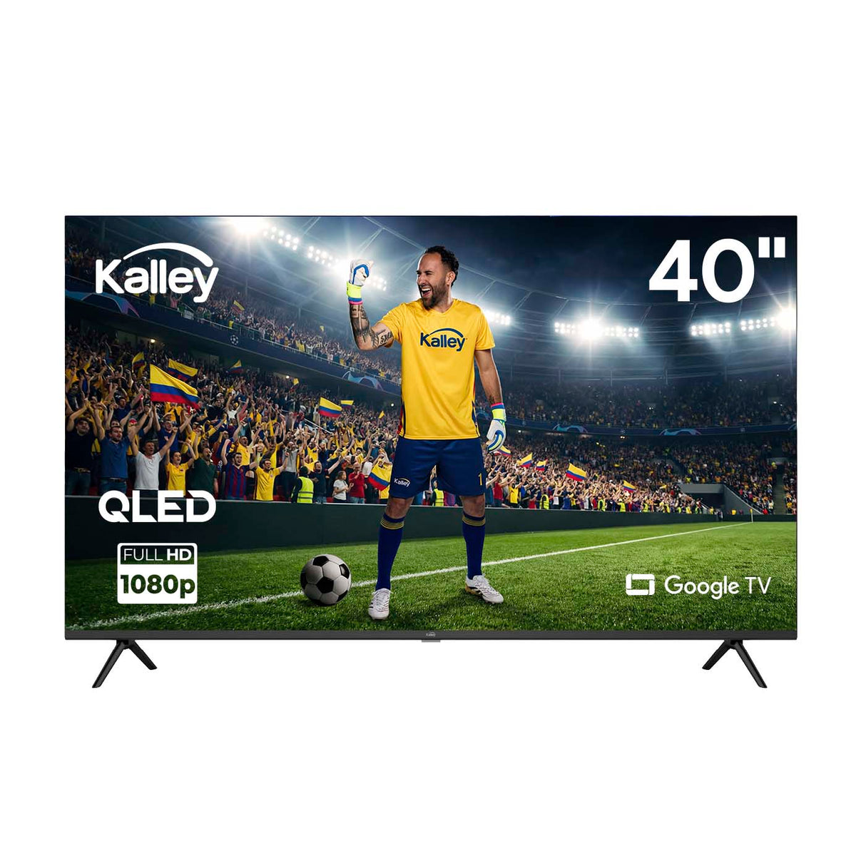 Televisor Kalley Google TV Negro 89.2x55.9cm Smart de 40" Pulgadas QLED Full HD 1080P con Wifi y Bluetooth Integrado