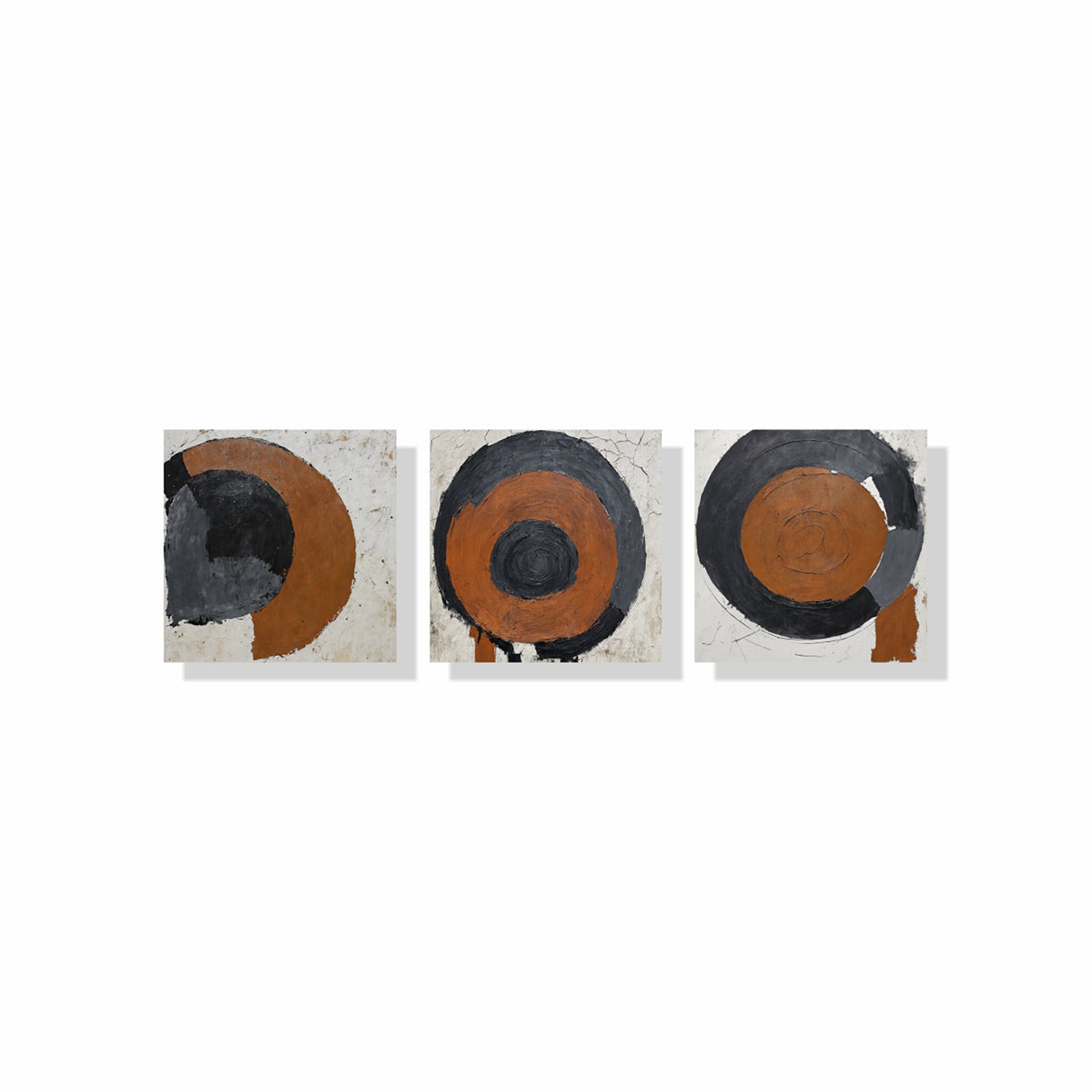 Cuadro decorativo en 3 Piezas Geometría Mineral 34x34cm cada Uno - CUADROS | Bylmo