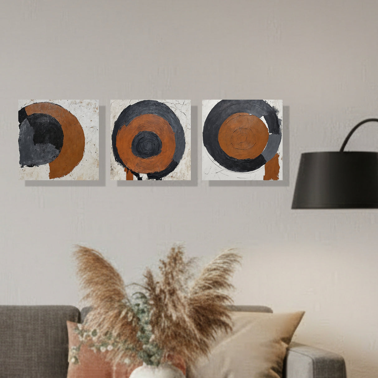 Cuadro decorativo en 3 Piezas Geometría Mineral 34x34cm cada Uno - CUADROS | Bylmo