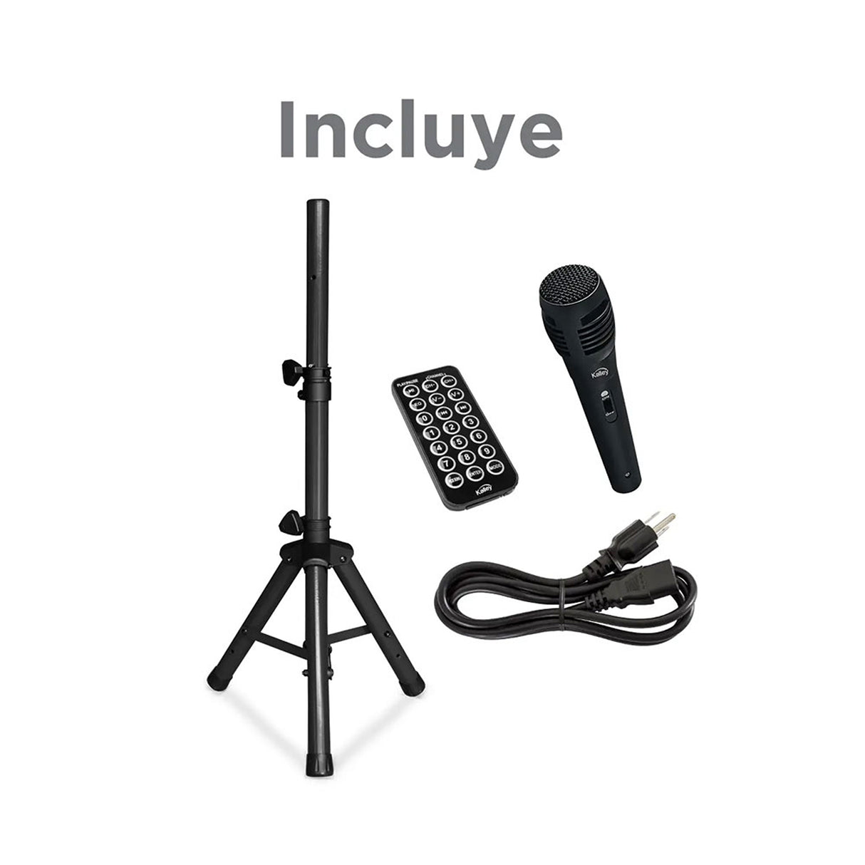 Parlante Kalley Negro 33x68.5cm con Micrófono y con Control Remoto - PARLANTES | Bylmo