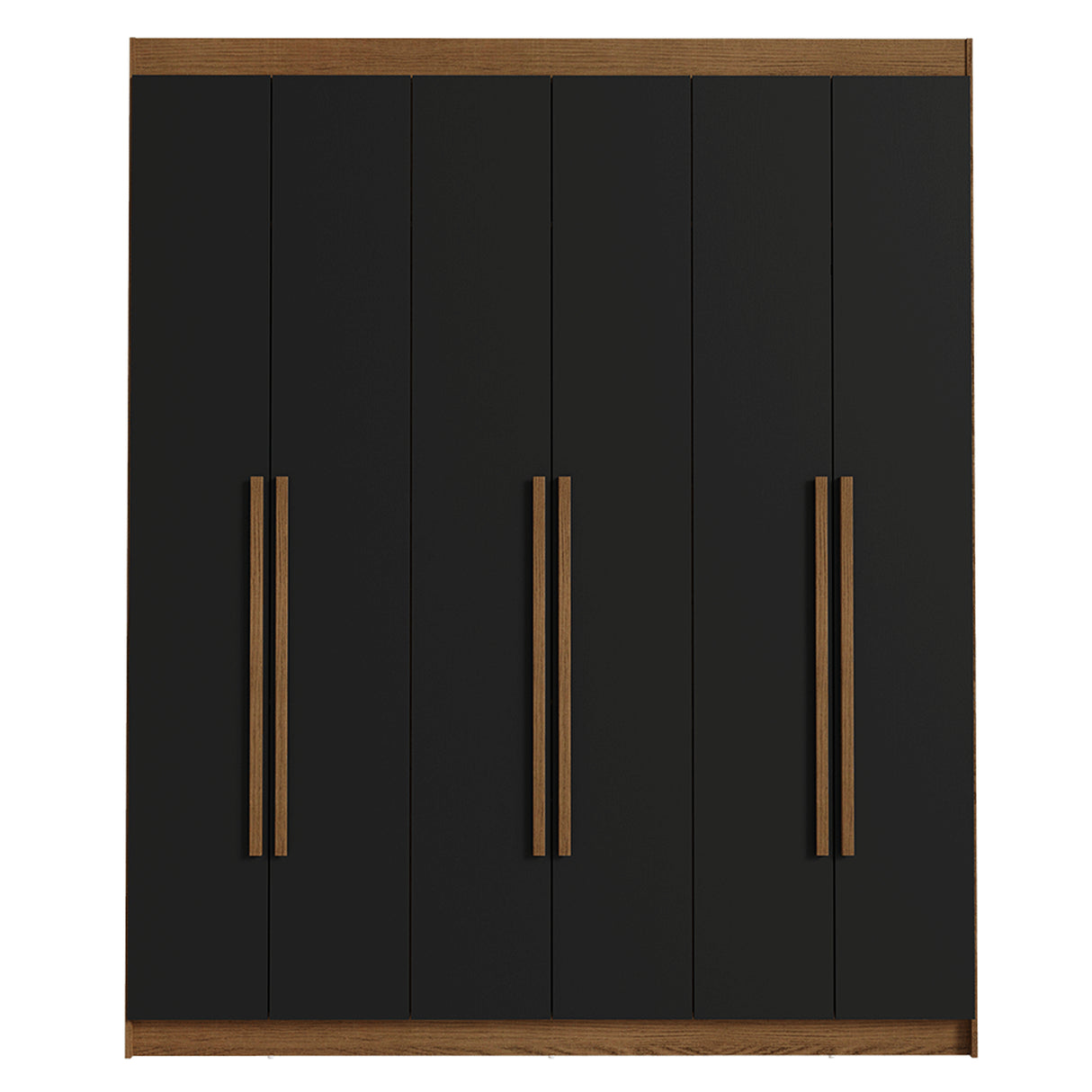 Closet Venus Marrón y Negro 180x217cm con Seis Puertas de Tiradores Marrion y con Doce Compartimientos - CLOSETS | Bylmo
