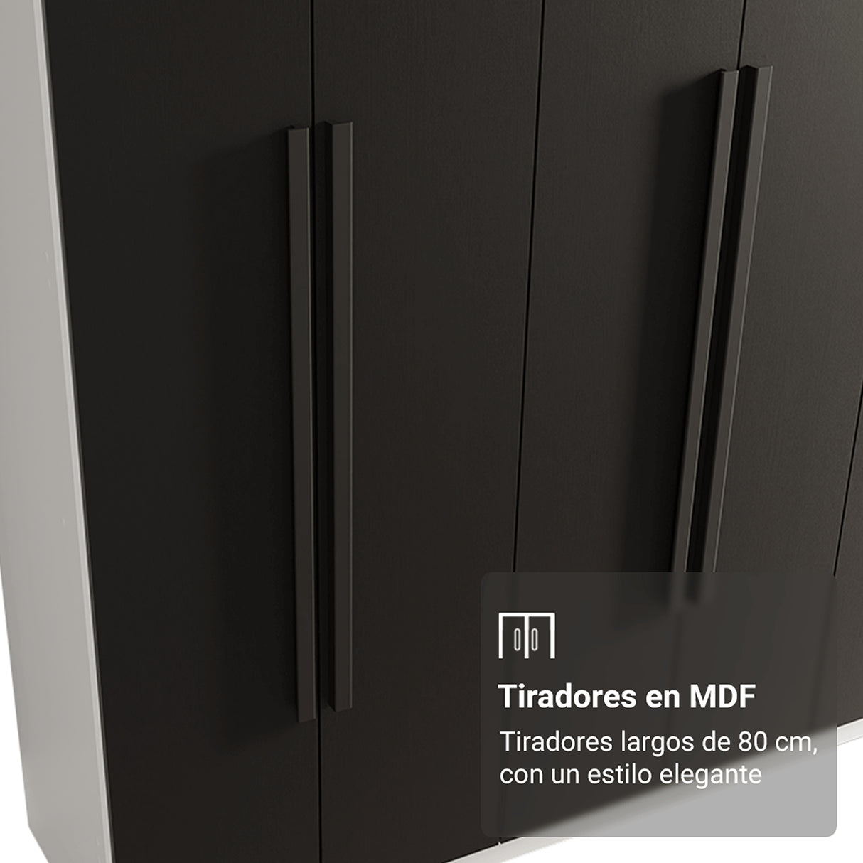 Closet Venus Blanco y Negro 180x217cm con Seis Puertas y con Doce Compartimientos - CLOSETS | Bylmo