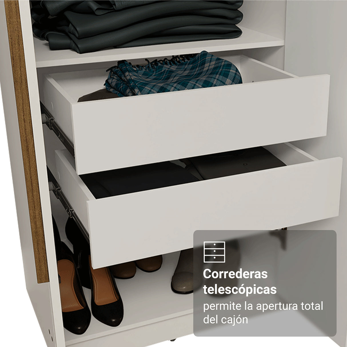 Closet Venus Blanco y Marrón 216x217cm con Ocho Puertas y con Diecisiete Compartimientos - CLOSETS | Bylmo