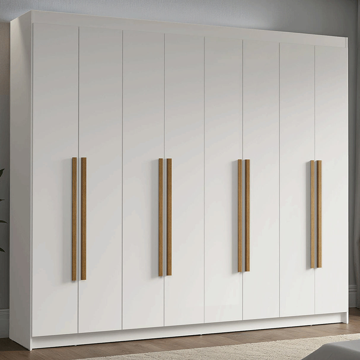 Closet Venus Blanco y Marrón 216x217cm con Ocho Puertas y con Diecisiete Compartimientos - CLOSETS | Bylmo