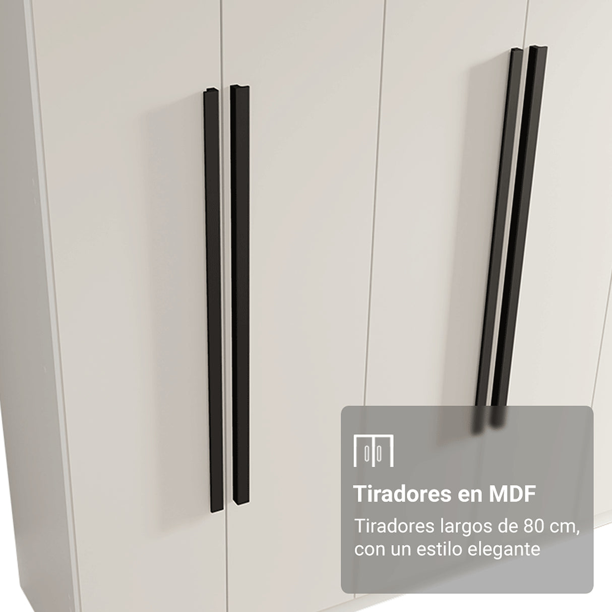 Closet Venus Blanco y Negro 216x217cm con Ocho Puertas de Tiradores Negros y con Diecisiete Compartimientos - CLOSETS | Bylmo