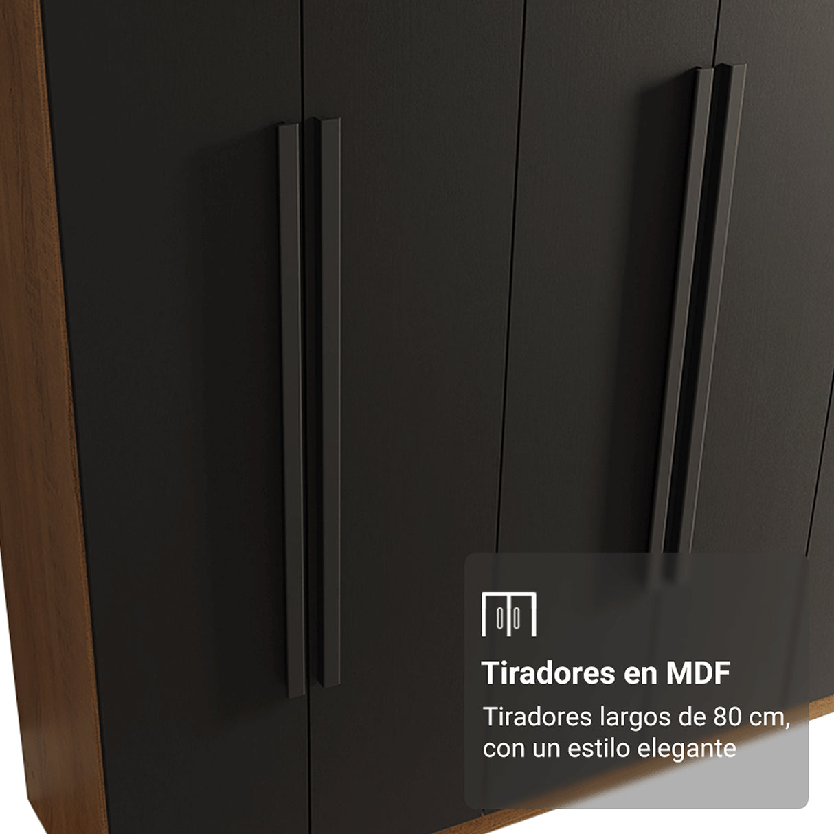 Closet Venus Marrón y Negro 216x217cm con Ocho Puertas y con Diecisiete Compartimientos - CLOSETS | Bylmo