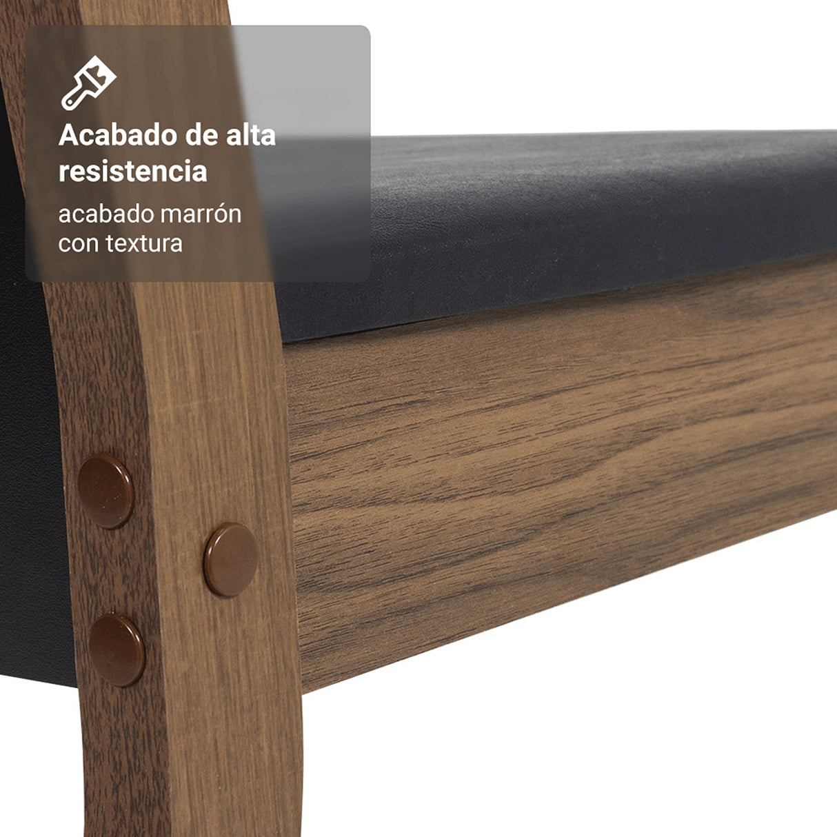 Juego de comedor Madu Marrón y Negro 110x76cm Rectangular de Cuatro Puestos con Cuatro Sillas - COMEDORES | Bylmo