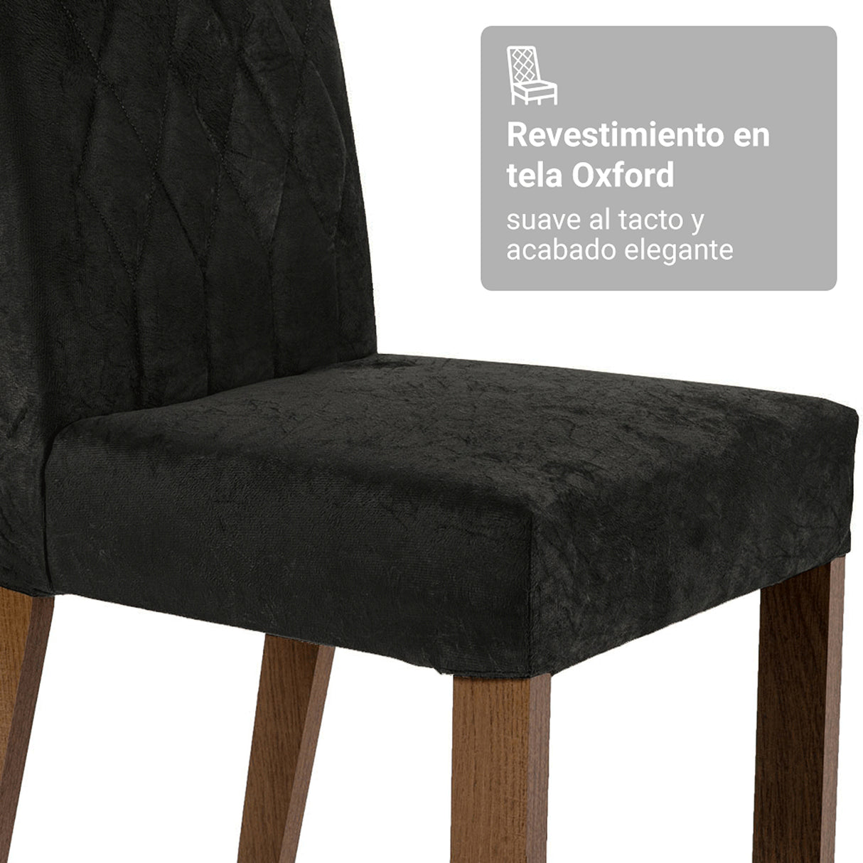 Juego de comedor Tulum Marrón y Negro Oxford 160x78cm Rectangular de Cuatro Puestos con Cuatro Sillas - COMEDORES | Bylmo