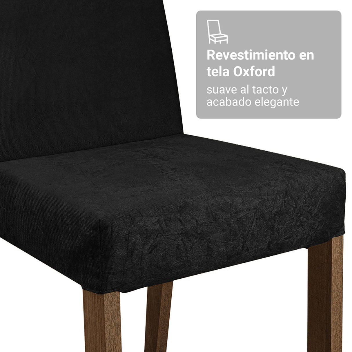 Juego de comedor Soho Marron Oxford y Negro 160x78cm Rectangular de Seis Puestos con Seis Sillas - COMEDORES | Bylmo