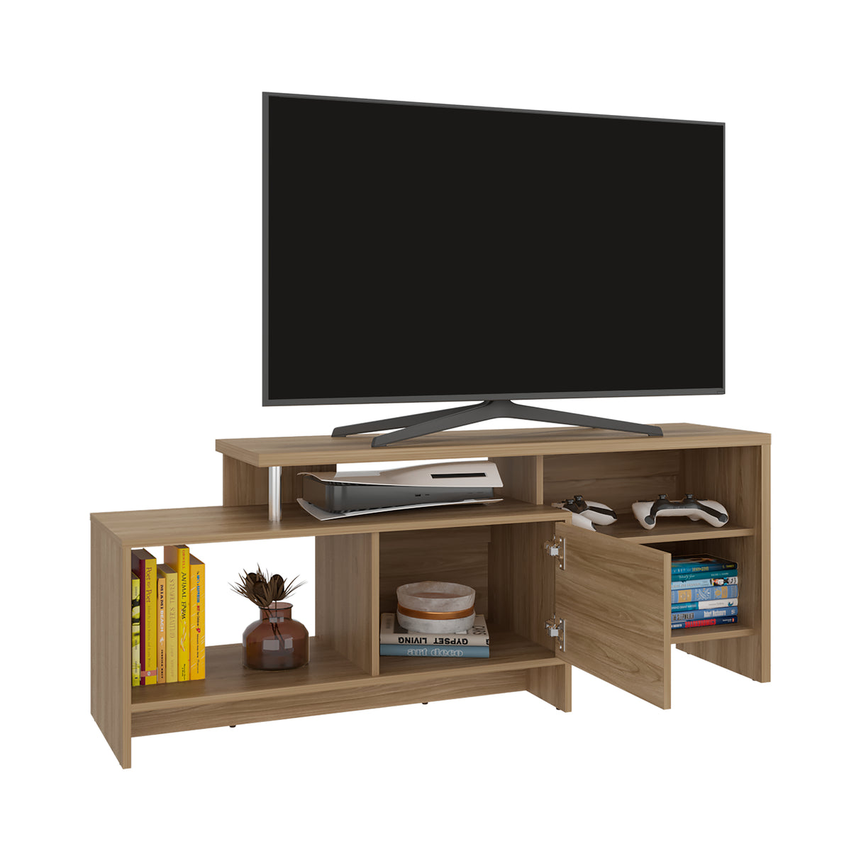 Mesa para TV Bengala Fresno 56x143cm Para TV Hasta 50 Pulgadas con Un Cajón - MUEBLES DE TV | Bylmo