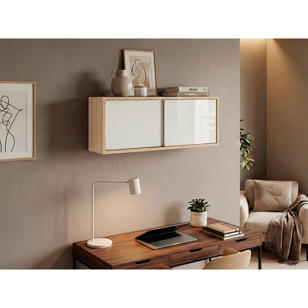 Gabinete de Baño Note Fresno 81x33cm Rectangular sin Entrepaños - GABINETES DE BANHO | Bylmo